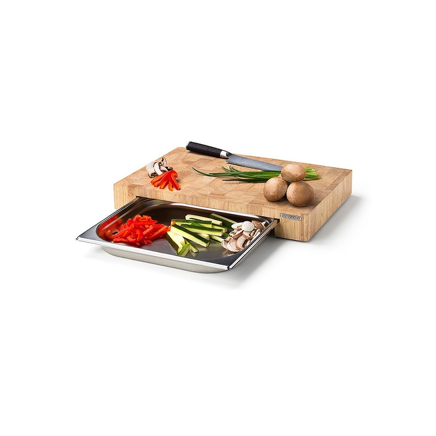 Continenta C4027 - Keuken snijplank met schaal 48x32,5 cm rubber