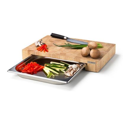 Continenta C4027 - Planche à découper de cuisine avec plateau 48x32,5 cm caoutchouc