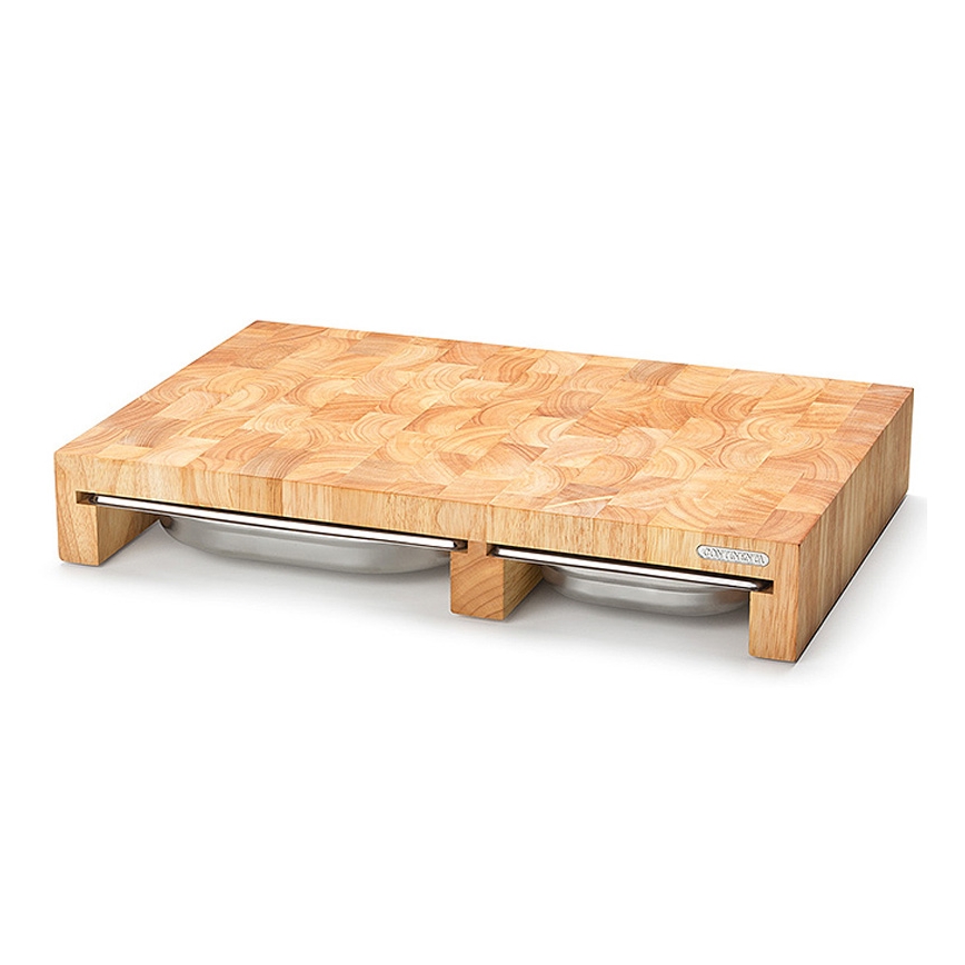 Continenta C4028 - SET 1x Planche à découper de cuisine 50x32,5 cm + x3 plateau caoutchouc