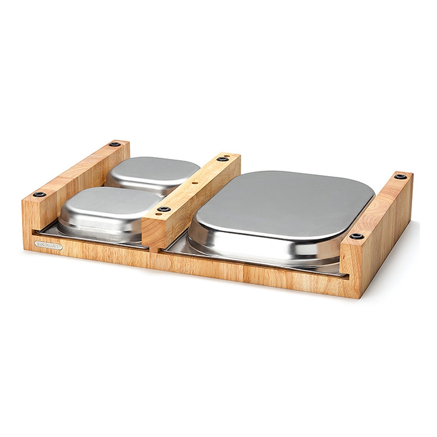 Continenta C4028 - SET 1x Planche à découper de cuisine 50x32,5 cm + x3 plateau caoutchouc