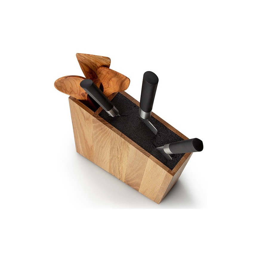 Continenta C4151 - Messenstandaard met een flexi-inzet en compartiment 31x8x24,5 cm eiken