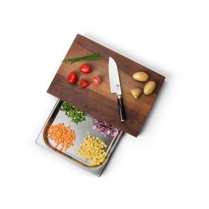 Continenta C4210 - Planche à découper de cuisine avec plateau 39x27 cm noyer