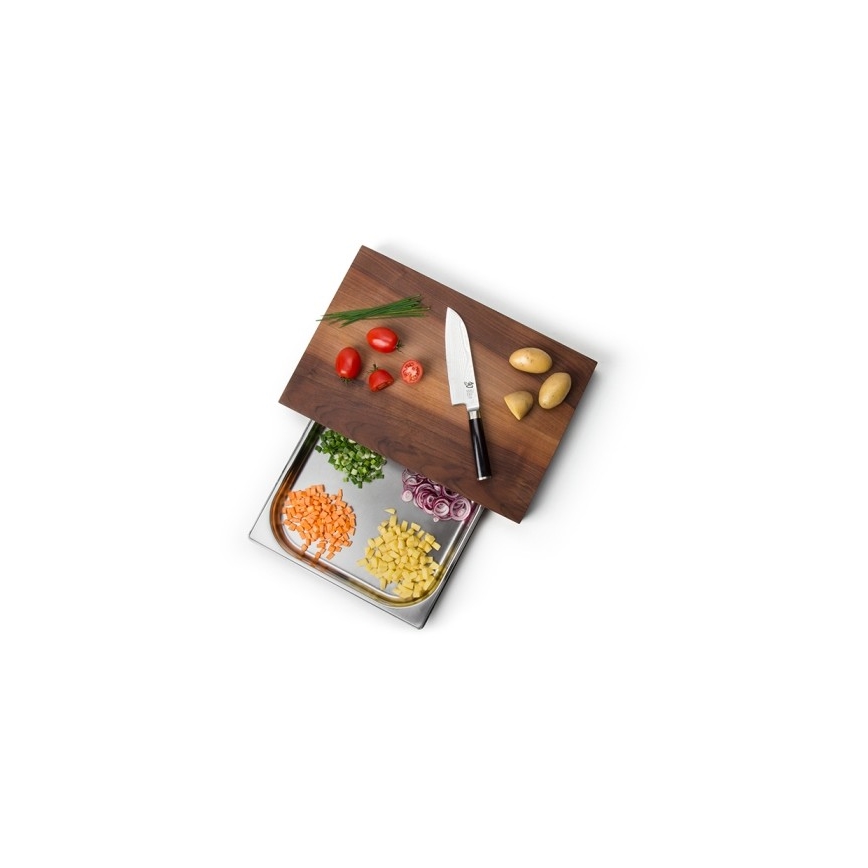Continenta C4210 - Planche à découper de cuisine avec plateau 39x27 cm noyer