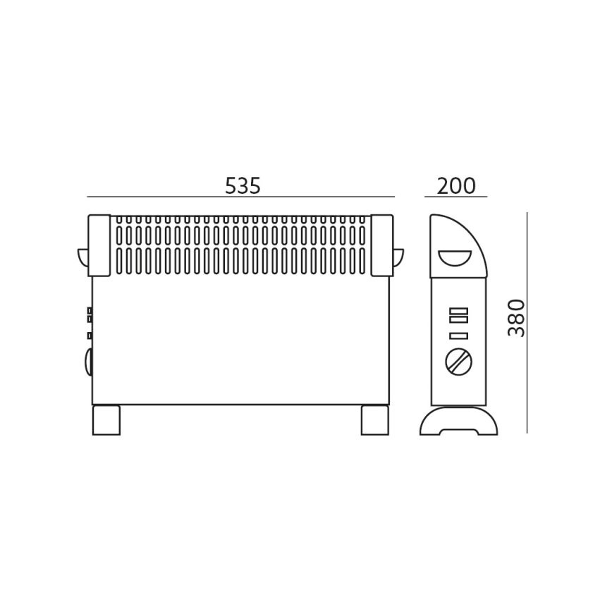Convectiekachel SONDO 750/1250/2000W/230V