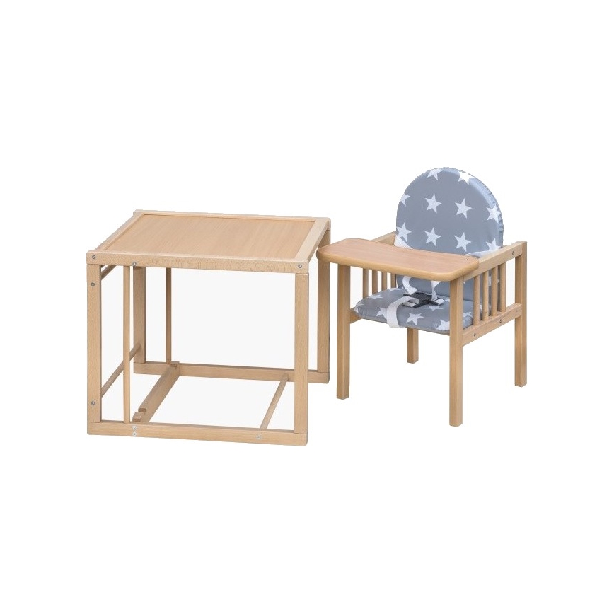 COSING - Kinder-eetstoel 2-in-1 Viktoria beuk/grijs