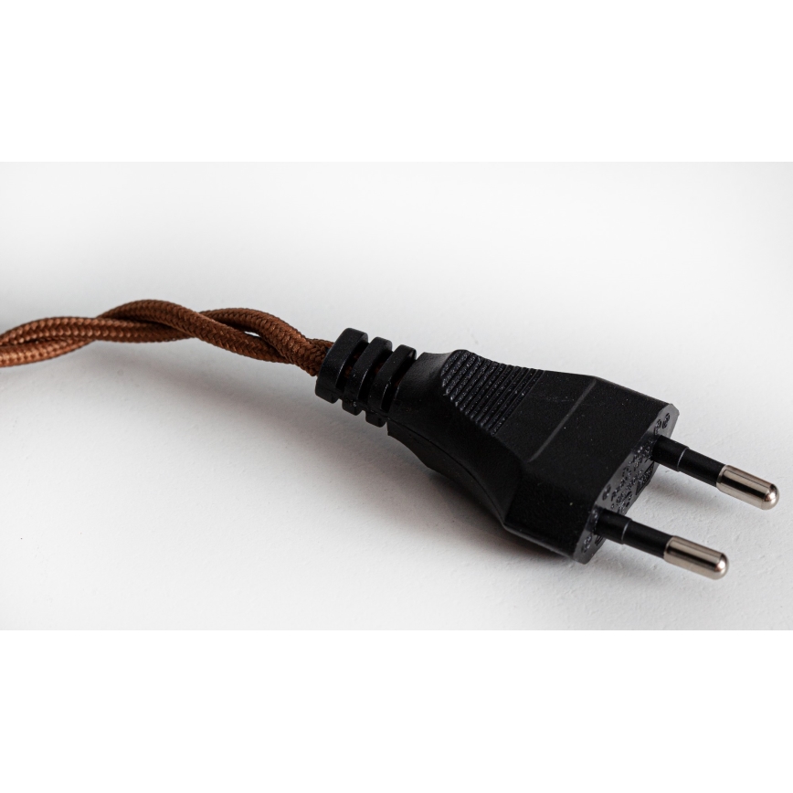 Cottex - Suspension à câble à brancher sur prise NORA 1xE14/5W/230V, marron