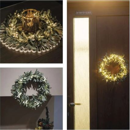 Couronne de Noël à LED 25xLED/3xAA Ø 35 cm