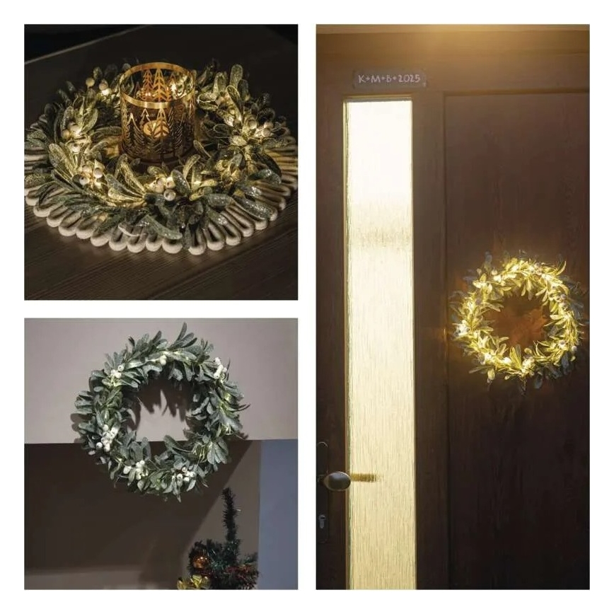Couronne de Noël à LED 25xLED/3xAA Ø 35 cm