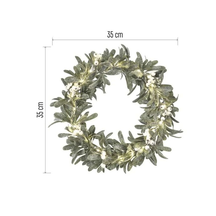 Couronne de Noël à LED 25xLED/3xAA Ø 35 cm