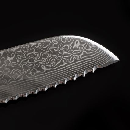 Gudaro - Couteau à pain de cuisine damassé KENSHO 8, 67 couches d'acier, longueur 20 cm