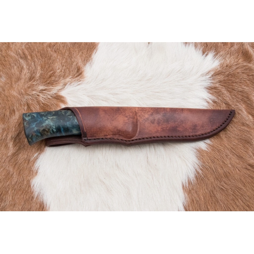 Couteau de chasse en acier de Damas 11,6 cm Bouleau/ébène