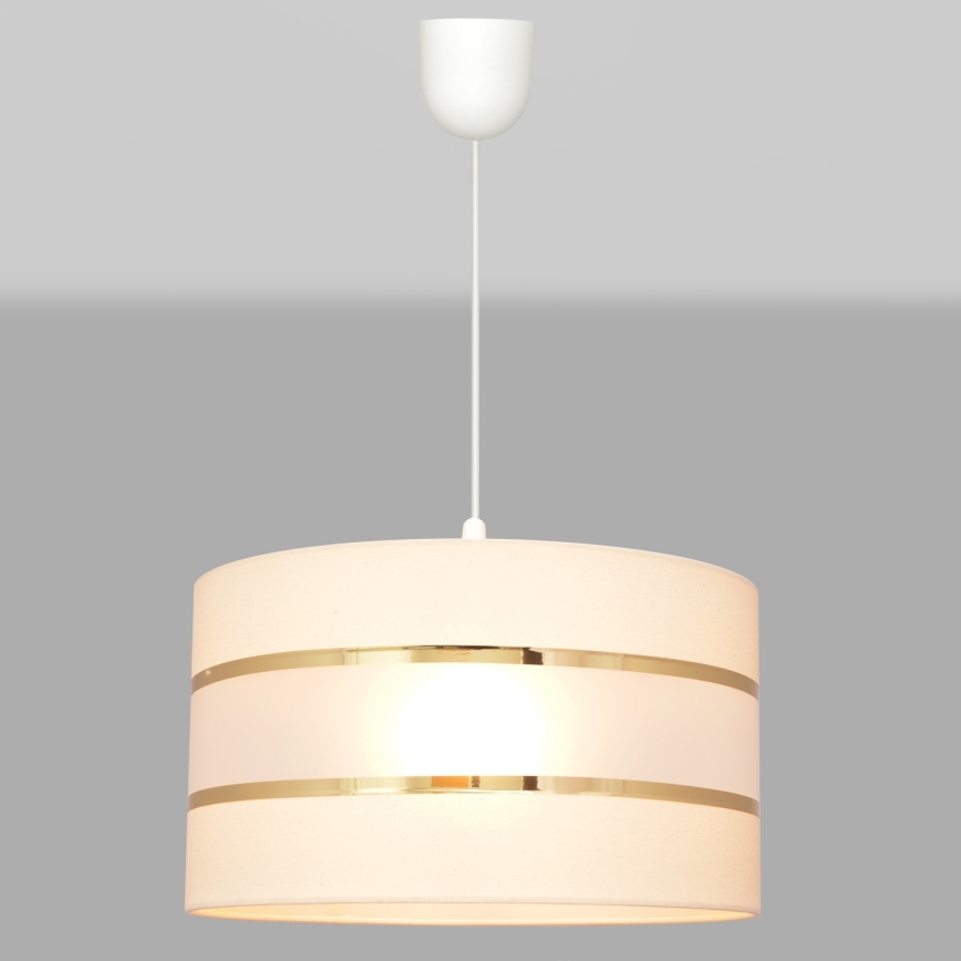 Crèmekleurige Hanglamp HELEN 1x E27 / 15W / 230V