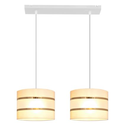 Crèmekleurige Hanglamp HELEN 2x E27 / 15W / 230V