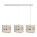 Crèmekleurige Hanglamp HELEN 3x E27 / 15W / 230V