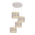 Crèmekleurige Hanglamp HELEN 4x E27 / 15W / 230V