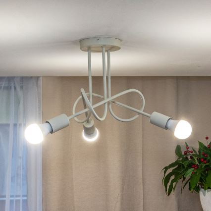 Crèmekleurige plafonnière OXFORD 3xE27/15W/230V