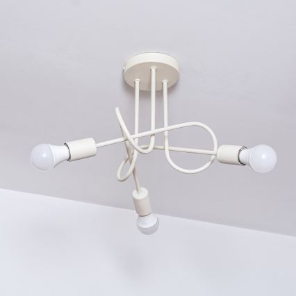 Crèmekleurige plafonnière OXFORD 3xE27/15W/230V