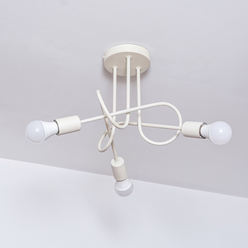 Crèmekleurige plafonnière OXFORD 3xE27/15W/230V