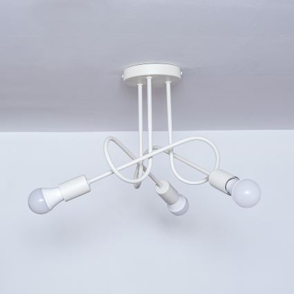 Crèmekleurige plafonnière OXFORD 3xE27/15W/230V