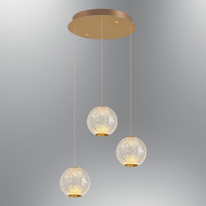CREMONA LED Pendant Light 3xLED/5W/230V 3000K Goud