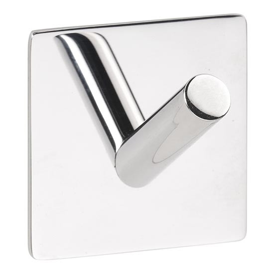 Crochet 4,5x4,5 cm en acier inoxydable, finition argentée