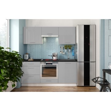 Cuisine CELESTE 180 cm gris brillant