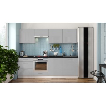 Cuisine CELESTE 240 cm gris brillant