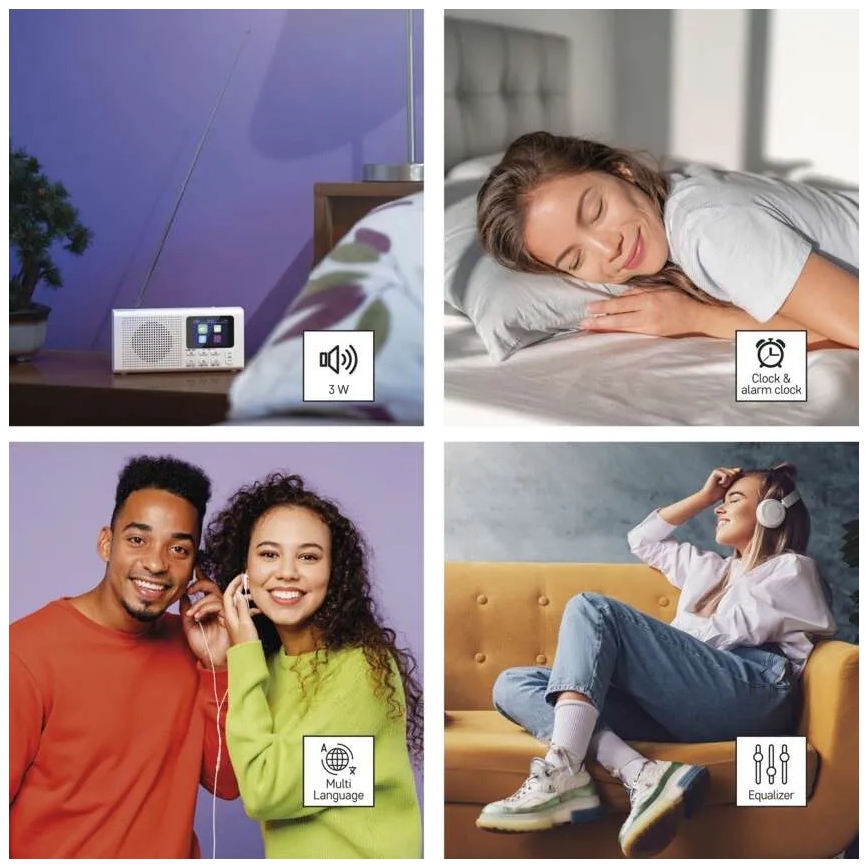 DAB DAB+ FM radio 3W/5V/4xAA wit