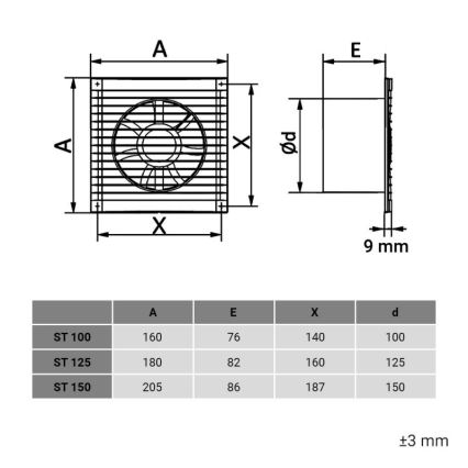 Dalap 1230 - Axiaalventilator met beschermrooster 150 ST 16W/230V