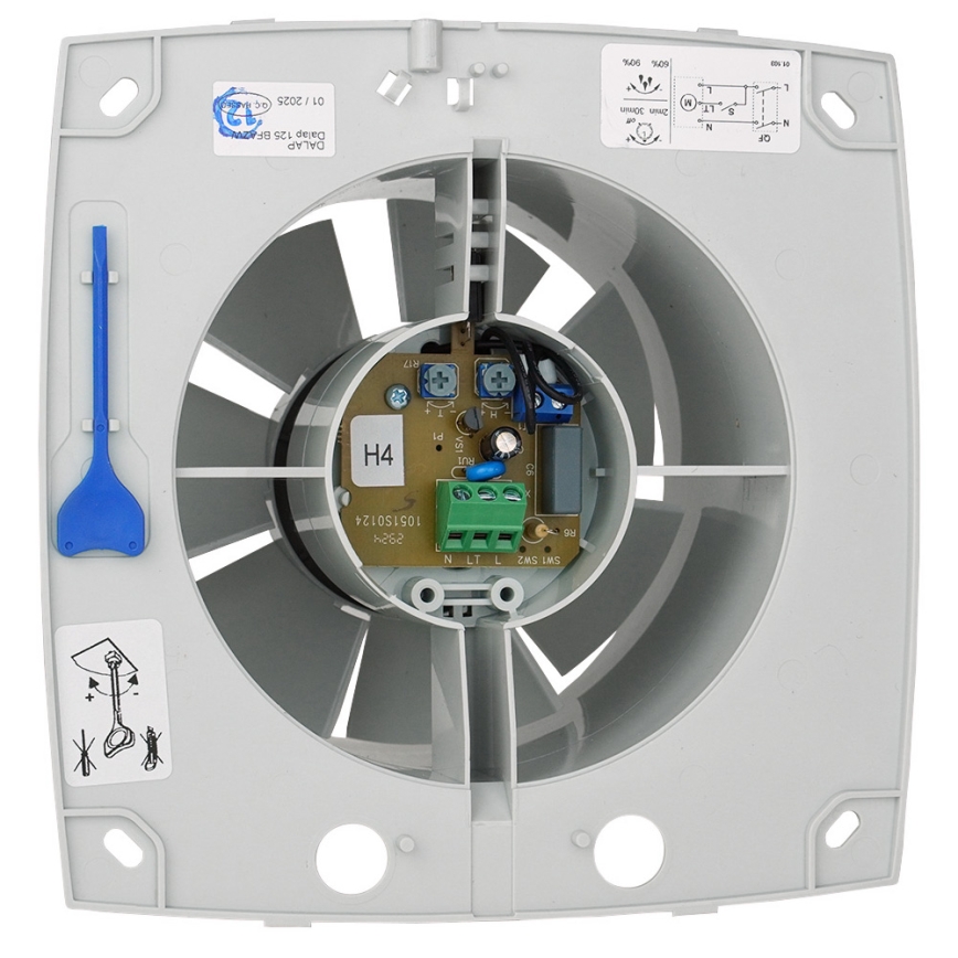Dalap 41017 - Axiale ventilator met timer en vochtsensor 100 BFAZW 16W/230V