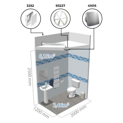 Dalap 41017 - Axiale ventilator met timer en vochtsensor 100 BFAZW 16W/230V