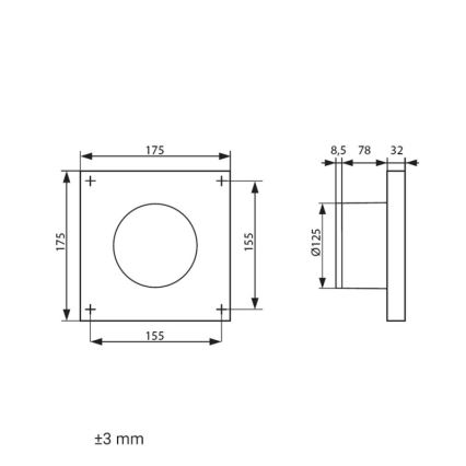 Dalap 41096ZW - Axiaalventilator met timer 125 DARK ZW 10W/230V