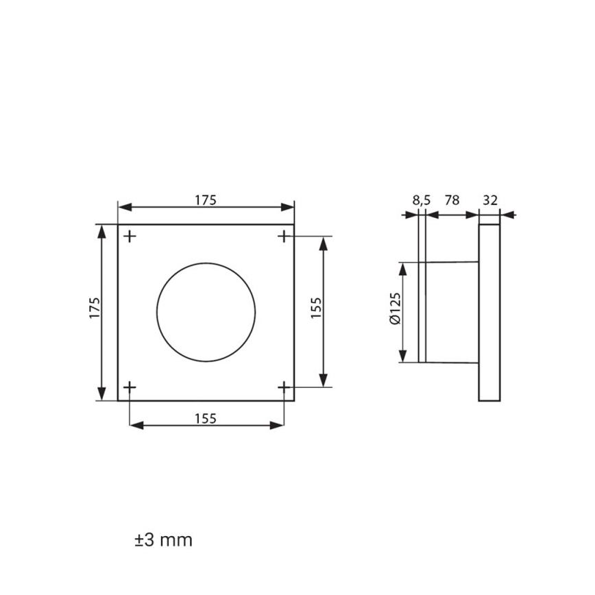 Dalap 41096ZW - Axiaalventilator met timer 125 DARK ZW 10W/230V