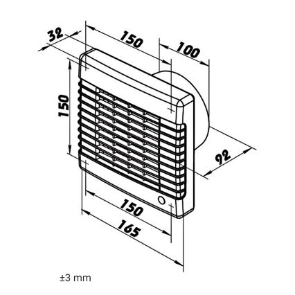 Dalap 41105 - Axiale ventilator met automatische lamellen en timer 100 LVZ 12 18W/12V