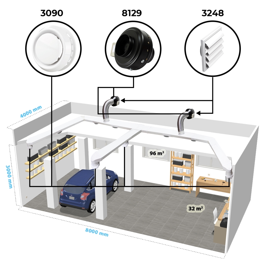 Dalap 8128 - Radiale kanaalventilator TURBINE M 100 60W/230V