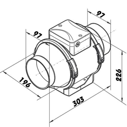 Dalap 8199 - Axiale ventilator AP PROFI 100 25W/230V