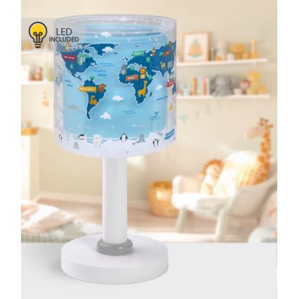 Dalber 40671 - LED kinderlampje WORLD 1xG4/4W/230V blauw
