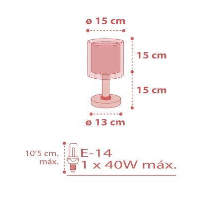 Dalber 41001S - Kinderlampje DOTS 1xE14/40W/230V