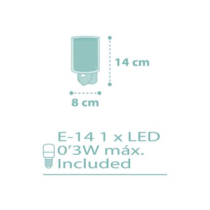 Dalber 41005H - Petite Lampe LED pour prise DOTS 1xE14/0,5W/230V