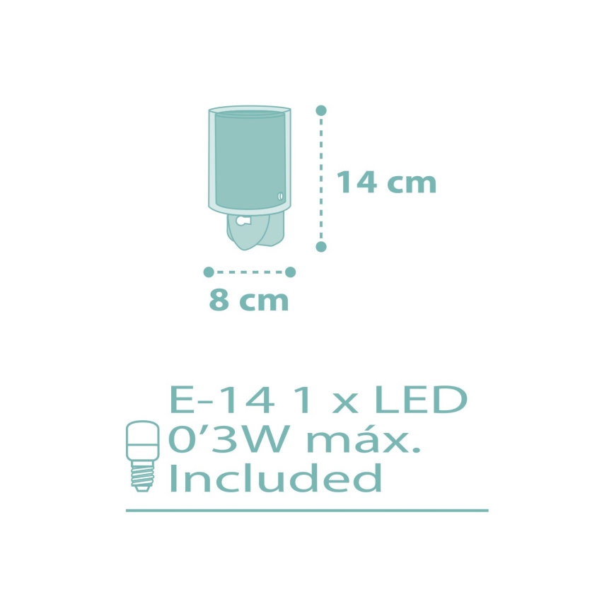 Dalber 41005H - Petite Lampe LED pour prise DOTS 1xE14/0,5W/230V