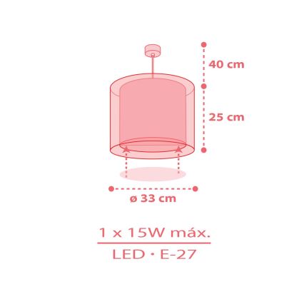 Dalber 41192 - Kinderhanglamp RAINBOW 1xE27/15W/230V veelkleurig