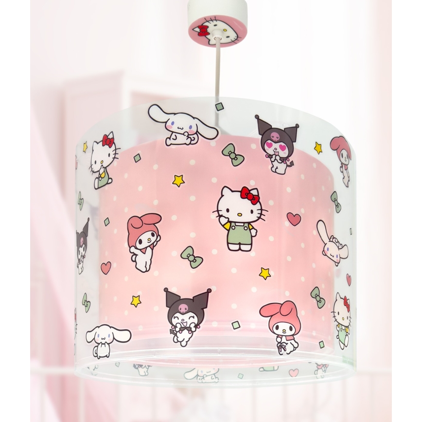 Dalber 41252 - Kinderhanglamp HELLO KITTY&FRIENDS 1xE27/15W/230V roze