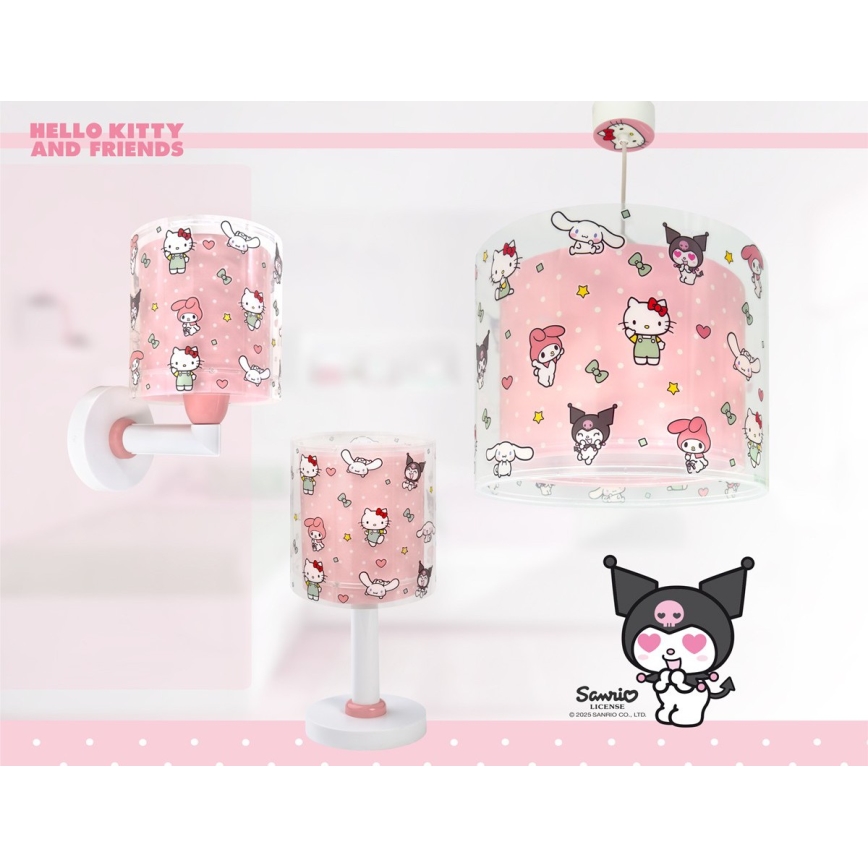 Dalber 41252 - Lustre pour enfants HELLO KITTY&FRIENDS 1xE27/15W/230V rose