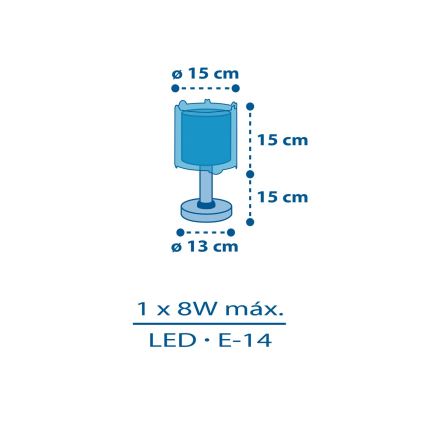 Dalber 41341N - Lampe LED enfant PLANETS 1xG4/4W/230V bleue