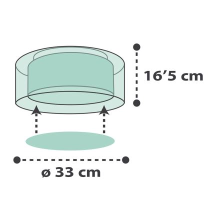 Dalber 41416H - Plafonnier enfant CLOUDS 2xE27/60W/230V vert