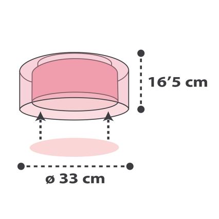 Dalber 41416S - Plafondlamp voor Kinderen CLOUDS 2xE27/60W/230V roze