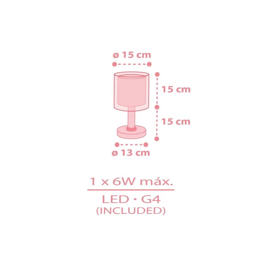 Dalber 41571S - Lampe LED pour enfant BABY TEDDY 1xG4/4W/230V rose