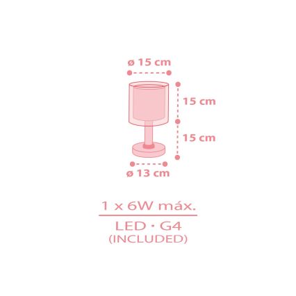 Dalber 41571S - LED kinderlampje BABY TEDDY 1xG4/4W/230V roze