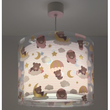 Dalber 41572S - Kinderhanglamp BABY TEDDY 1xE27/15W/230V, roze