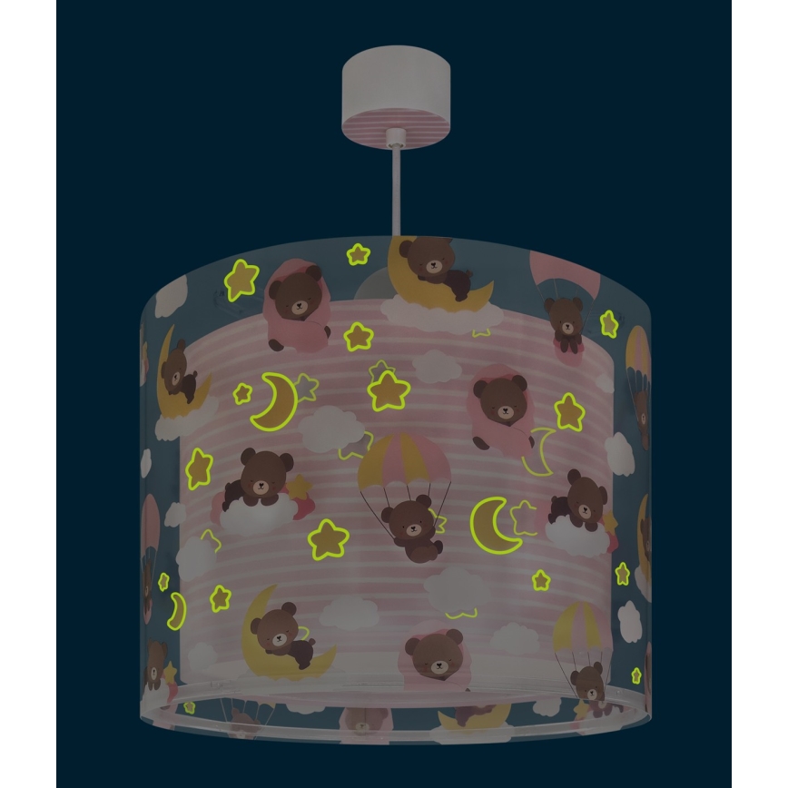 Dalber 41572S - Kinderhanglamp BABY TEDDY 1xE27/15W/230V, roze